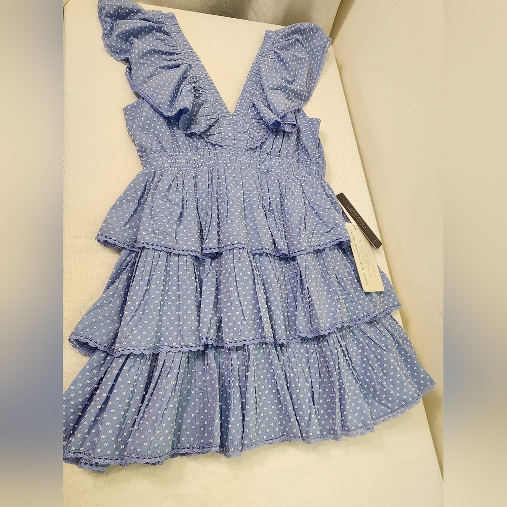 Adrianna Papell Blue Tiered Women's Dress Size 8.  #A14 - Picture 12 of 16